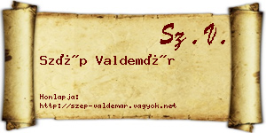 Szép Valdemár névjegykártya